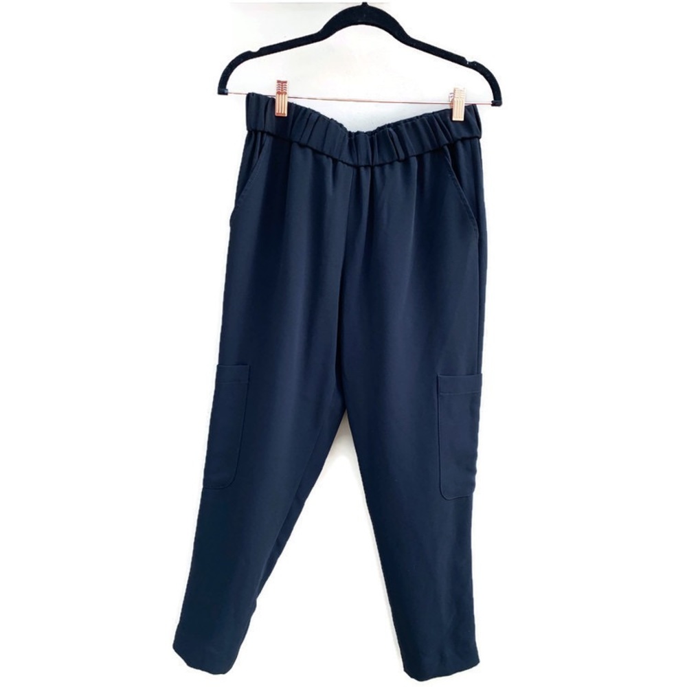 Elizabeth and James Black Elastic Waist Pull On Ankle Pants 4